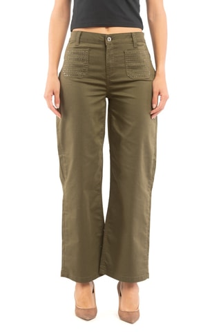 Pantalón flare de tiro alto - Verde
