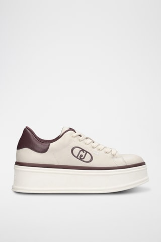 Zapatillas de piel con plataforma - Crudo