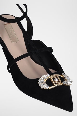 Zapatos de piel nobuk caprina de tacón - Negro