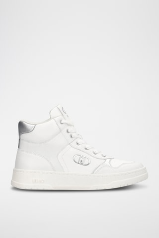 Zapatillas altas de piel - Blanco