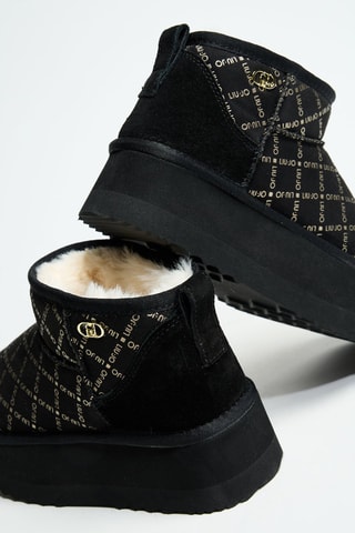 Botines de piel forrados Jane 01 - Negro - Negro