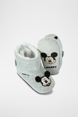 Chaussons fourrés Mickey Disney - Gris chiné