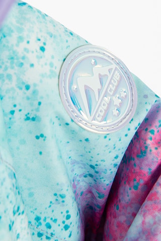 Veste à capuche - Turquoise et rose