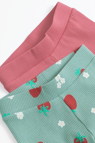 2 pantalons - Rose et vert d’eau