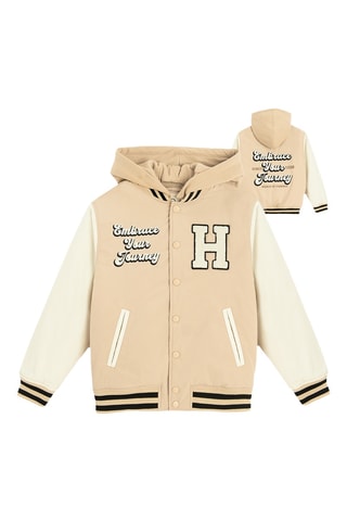 Baseball jasje met capuchon - Beige