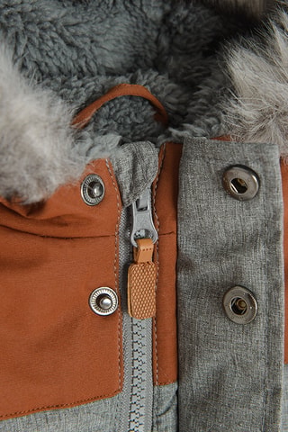 Parka à capuche - Gris chiné