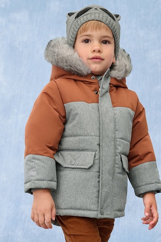 Parka à capuche - Gris chiné
