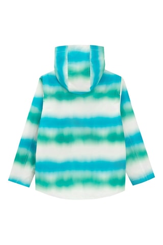 Regenjas met capuchon tie and dye - Wit en Koningsblauw