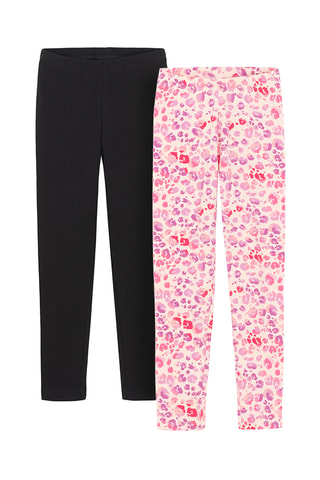 2 leggings - Noir et rose