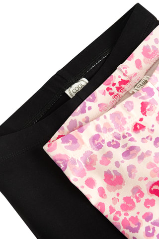 2 leggings - Noir et rose