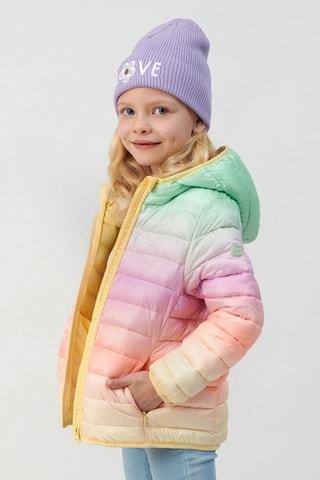 Gewatteerde Jas met Capuchon dip and dye- Geel en Groen