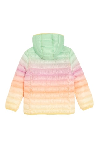 Gewatteerde Jas met Capuchon dip and dye- Geel en Groen