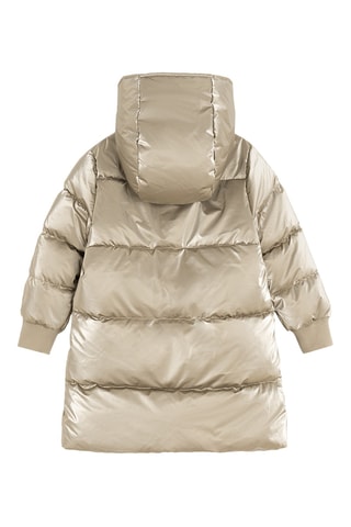 Doudoune longue à capuche - Beige