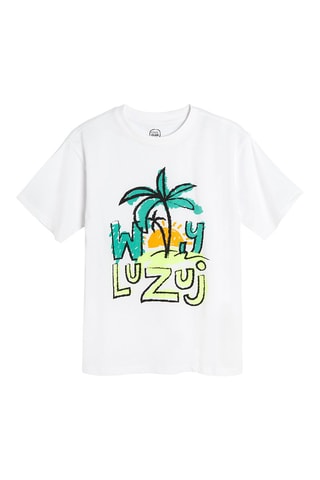 T-shirt en Bermuda Wit en Gemêleerd Grijs