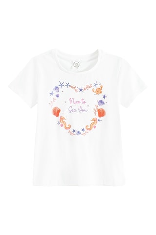 T-shirt en Rok - Wit en Zalmroze