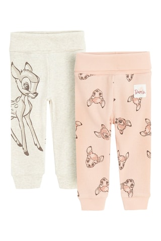 2 Broeken Bambi Disney - Roze en Gemêleerd Grijs
