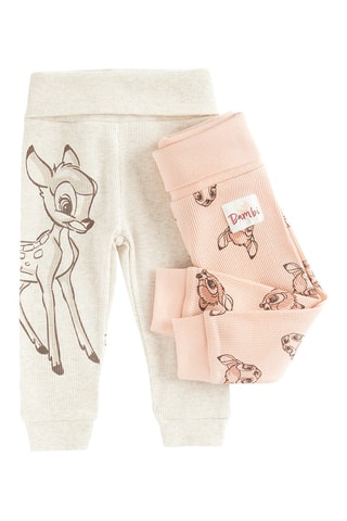 2 Broeken Bambi Disney - Roze en Gemêleerd Grijs