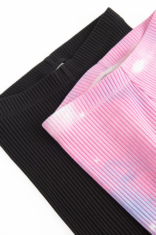 2 leggings - Noir et rose