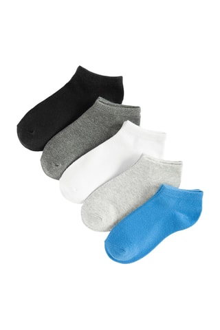 5 paar sokken - Blauw, grijs en wit
