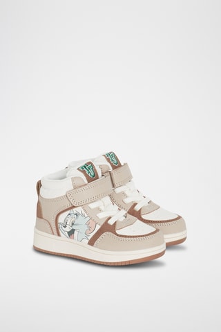Baskets montantes Tom et Jerry - Beige