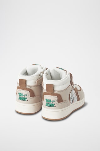 Baskets montantes Tom et Jerry - Beige