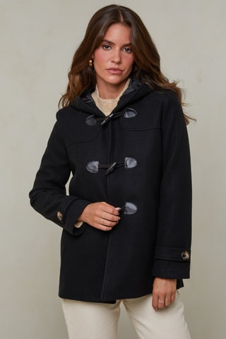 Dufflecoat met Capuchon  - Zwart