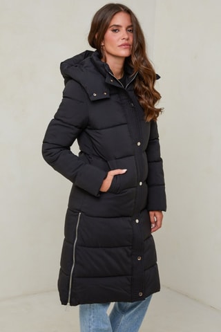 Anorak largo y recto  - Negro