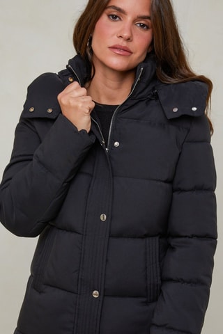 Anorak largo y recto  - Negro