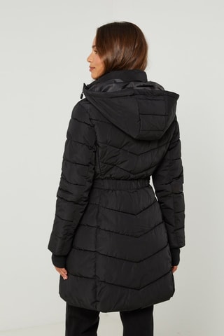 Anorak recto con capucha  - Negro