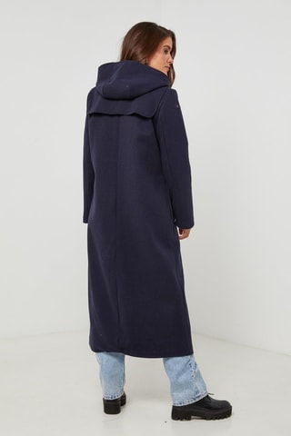 Trenca con capucha trapecio - Azul marino