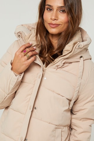 Anorak recto con capucha  - Beige