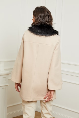Abrigo corto trapecio - Beige