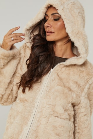 Chaqueta reversible con capucha - Beige