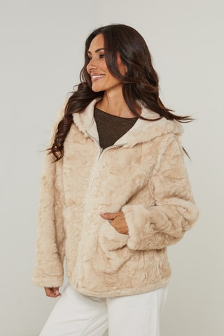 Chaqueta reversible con capucha - Beige