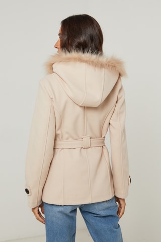 Abrigo con capucha - Beige