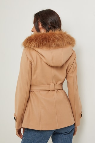 Abrigo con capucha - Camel