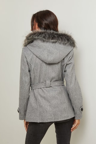 Abrigo con capucha - Gris