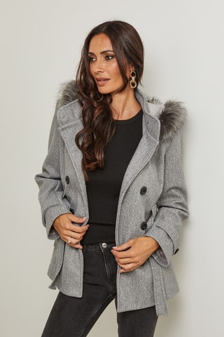 Abrigo con capucha - Gris