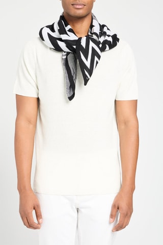 Pañuelo de lana - Negro y blanco - Negro