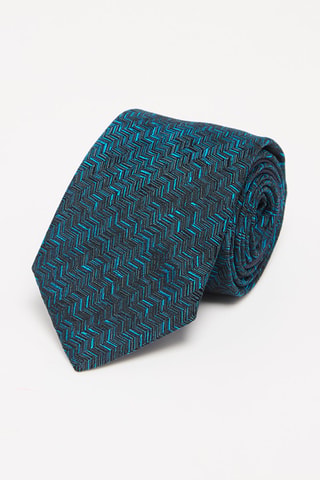Corbata de seda - Turquesa y azul marino - Turquesa