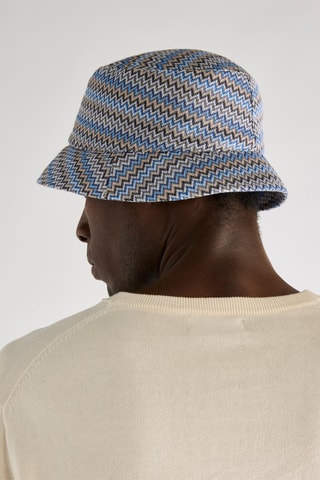Gorro bucket - Beige y azul claro - Beige