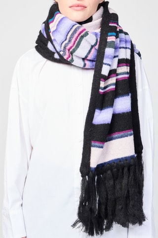 Bufanda de alpaca y mohair - Violeta y negro - Violeta