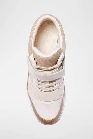 Baskets compensées en cuir - Camel