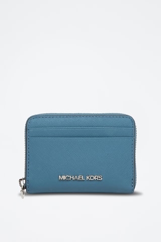 Porte-cartes en cuir Jet Set - Bleu