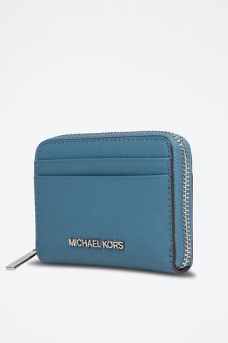 Porte-cartes en cuir Jet Set - Bleu