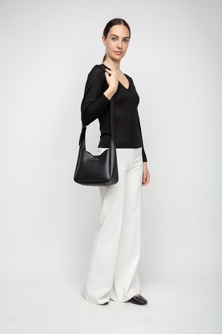 Sac bandoulière en cuir Birch - Noir