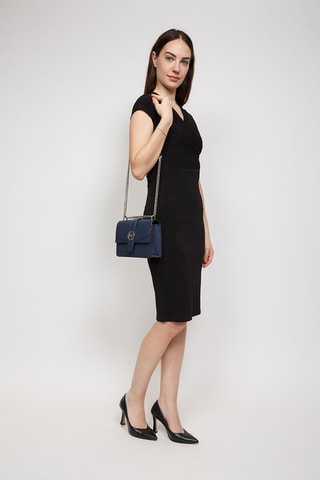 Sac bandoulière en cuir Greenwich - Bleu marine