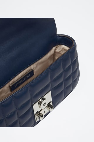Sac bandoulière en cuir Tribeca Small - Bleu marine