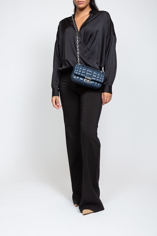 Sac bandoulière en cuir Tribeca Small - Bleu marine