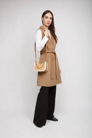 Sac bandoulière en nubuck - Marron